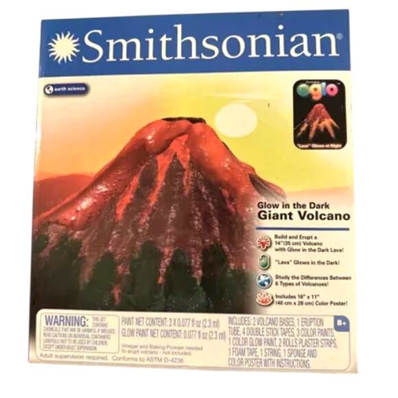 Smithsonian Giant Volcano Glow in the Dark OGLO kit earth science kits lava & P - Picture 1 of 2